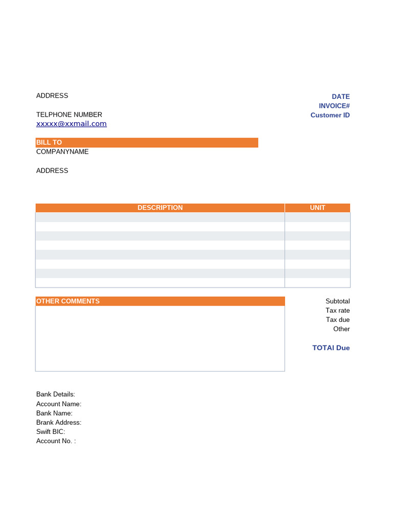 Sample UK Invoice Template | PDF