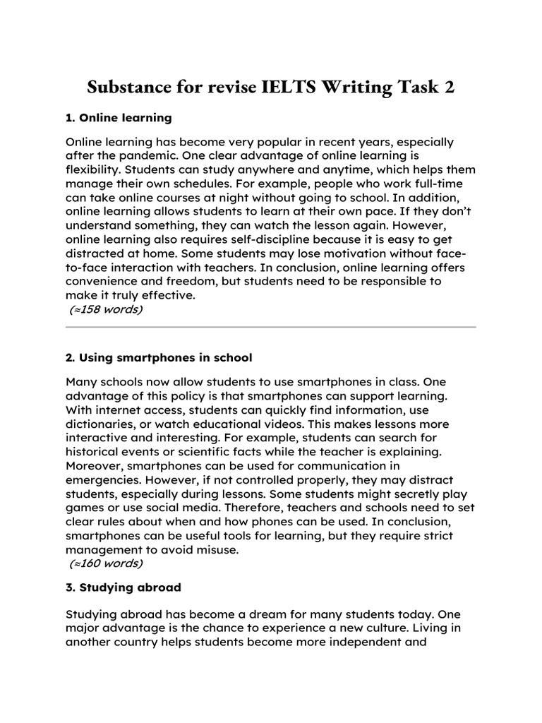 IELTS Writing Task 2 Topics Overview | PDF | Cost Of Living ...