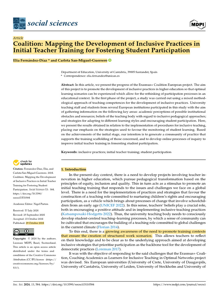Inclusive Practices in Teacher Training | PDF | Participatory Action ...