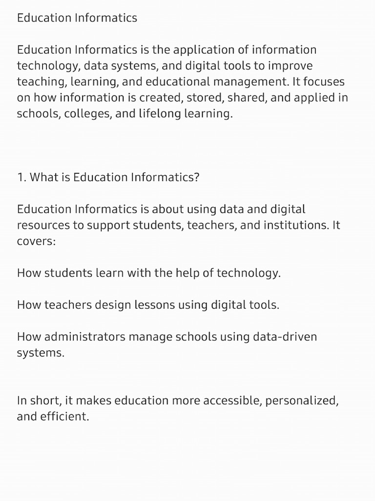 Education Informatics | PDF
