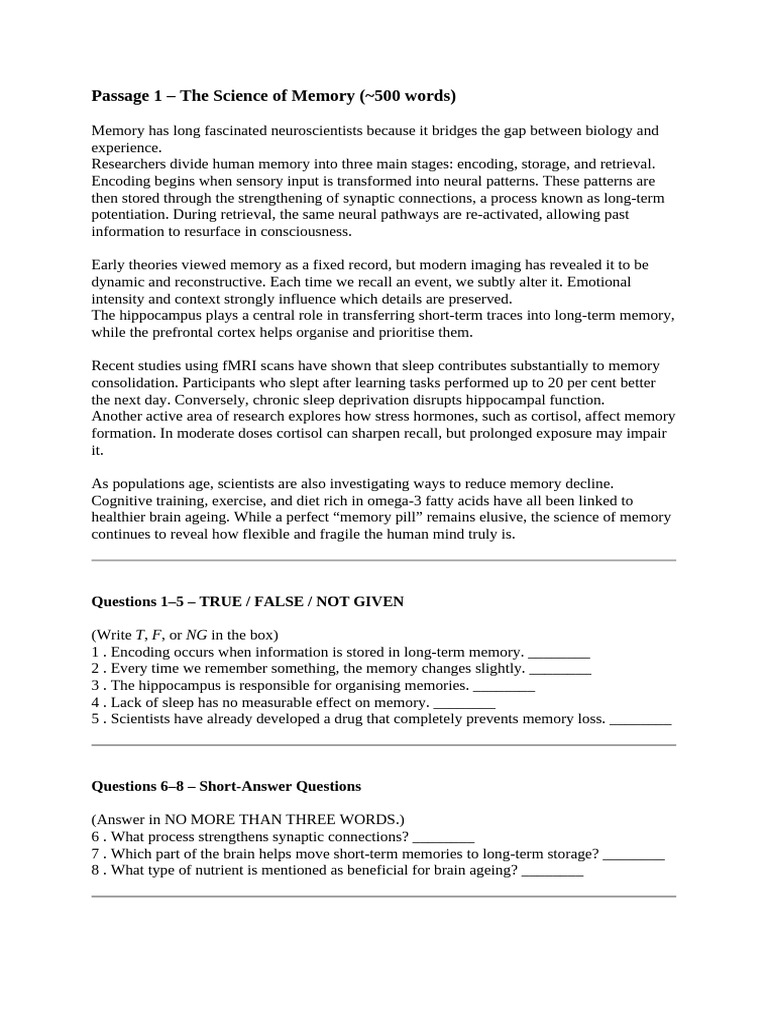 s | PDF | Memory | Long Term Memory