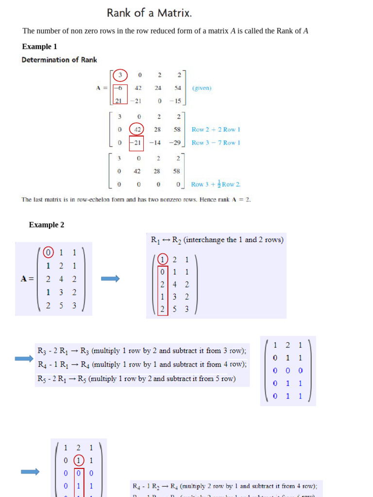 CM3 - Rank, Linear Independence & Dependence | PDF