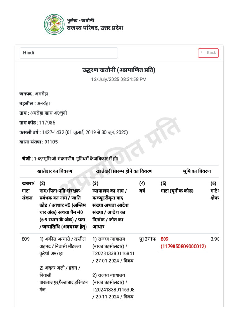 भूलेख | PDF