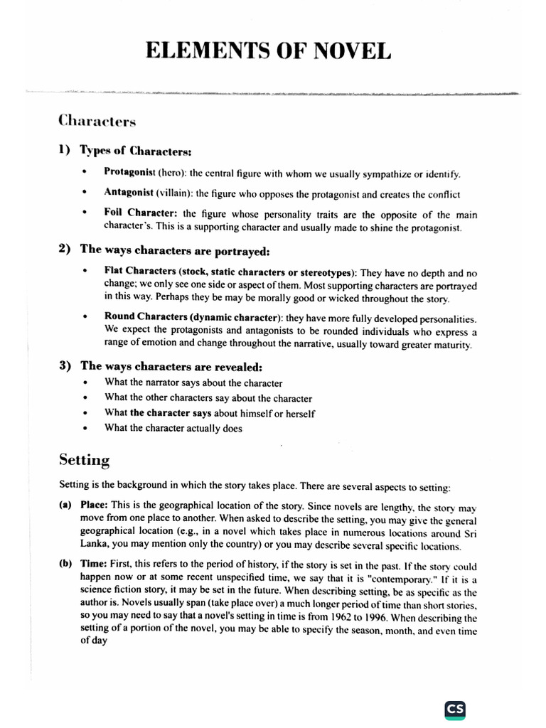 Element of Novel | PDF