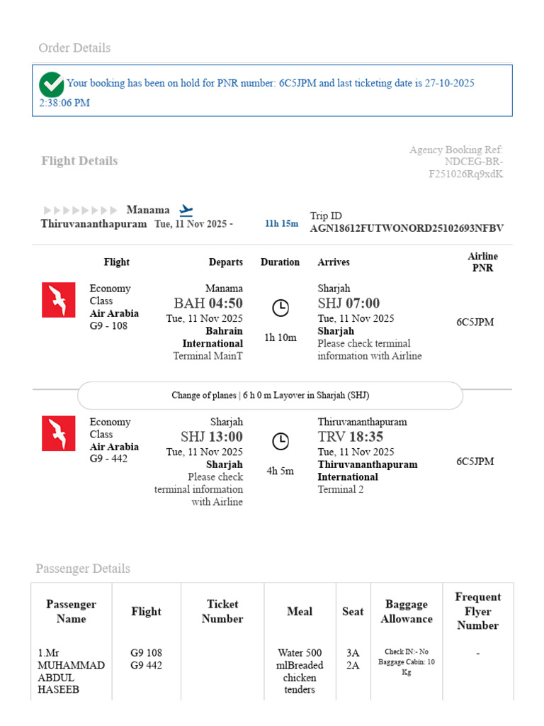 Returen Ticket | PDF