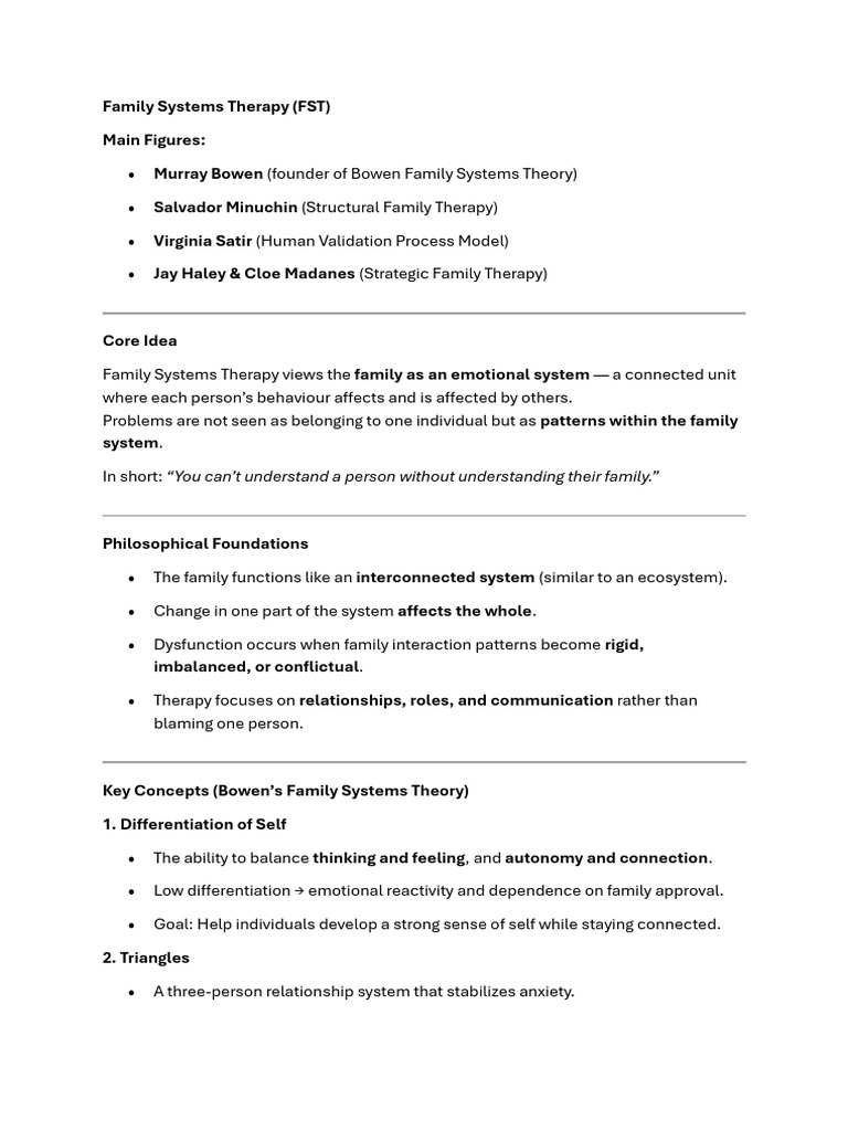 Family Systems Therapy Overview | PDF | Family Therapy | Family