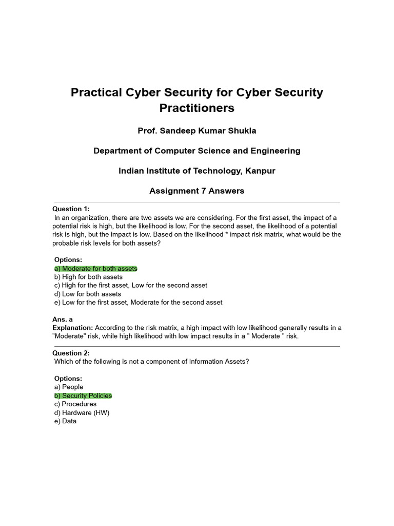 Week 7 Assignment Solutions-NPTEL-1 | PDF | Risk | Risk Assessment