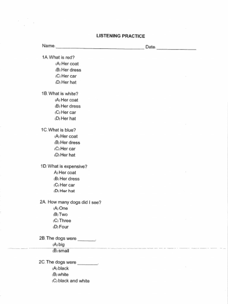 Listening Practice | PDF