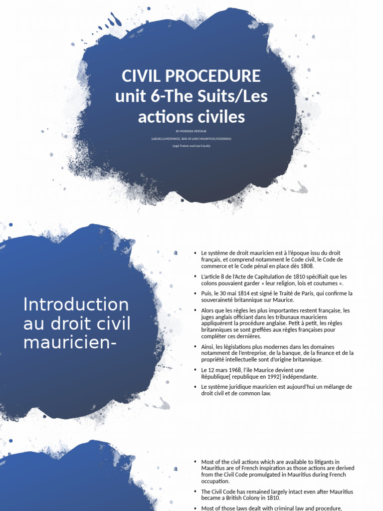 Actions civiles dans le droit mauricien | PDF | Justice | Crime et violence