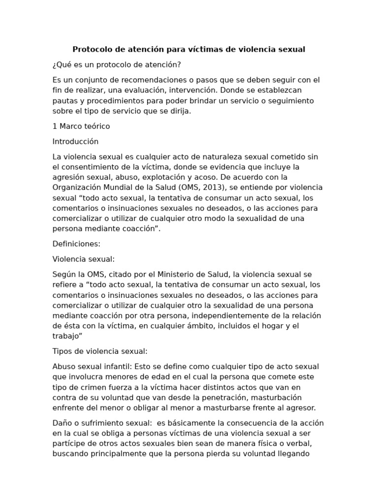 Protocolo de Atención para Víctimas de Violencia Sexual Actualizado ...