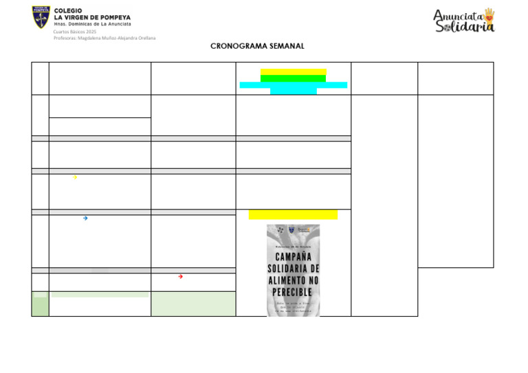 Cronograma 4°A Semana Del 27 Al 31 de Octubre - 251025 - 144212 | PDF
