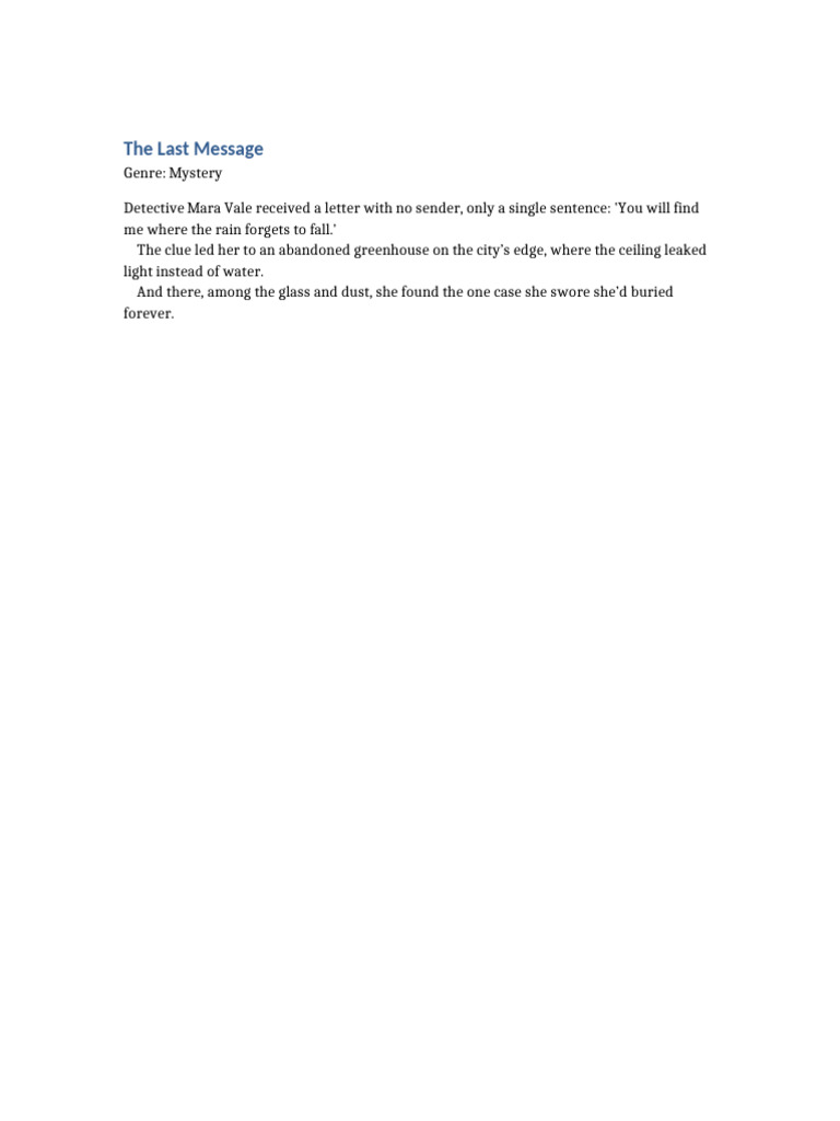 Story 4 The Last Message | PDF