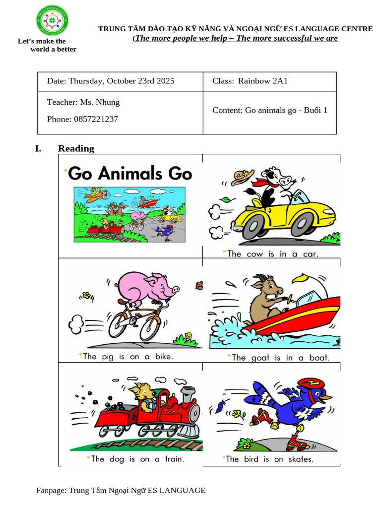 Rainbow2A1 - Go Animals Go-L1 | PDF