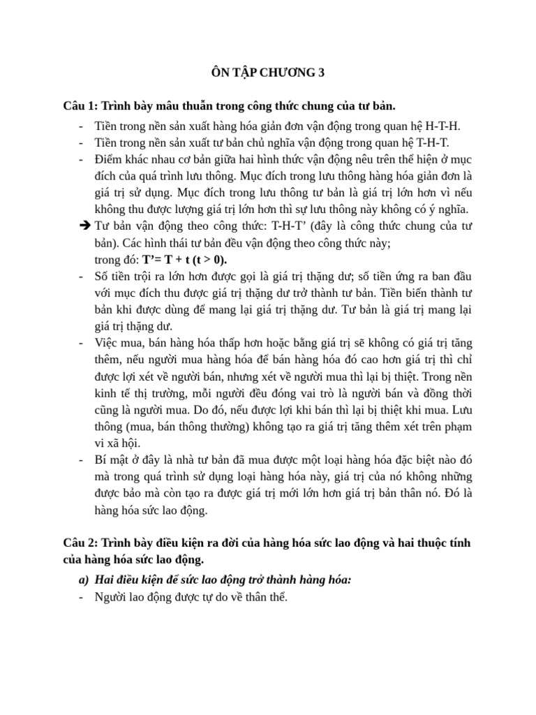 Ôn Tập Chương 3 - Ktct | PDF