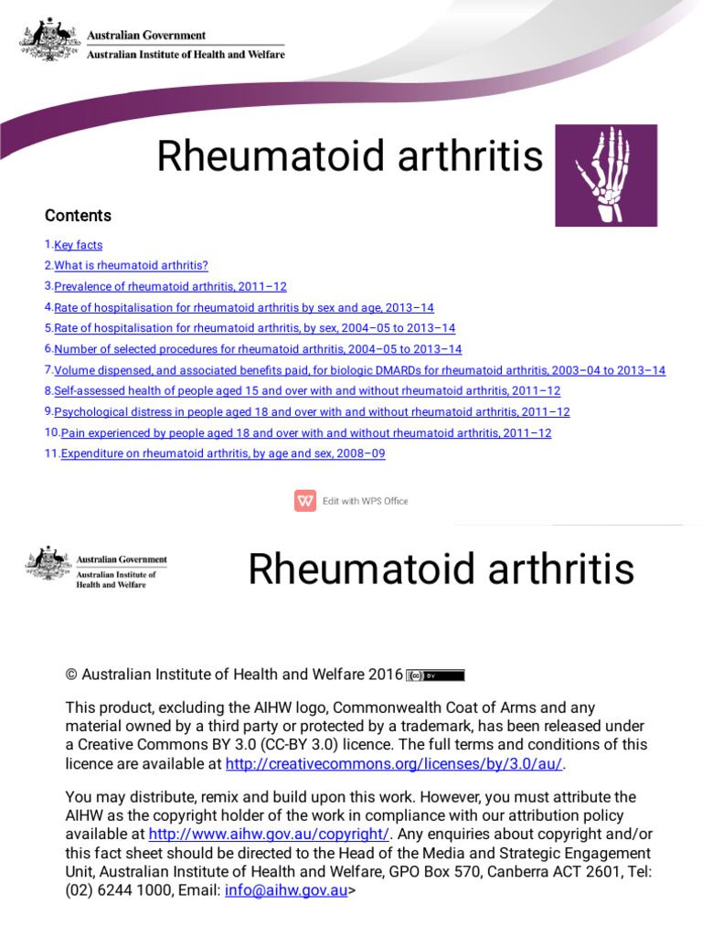 Rheumatoid Arthritis Statistics and Insights | PDF | Arthritis ...