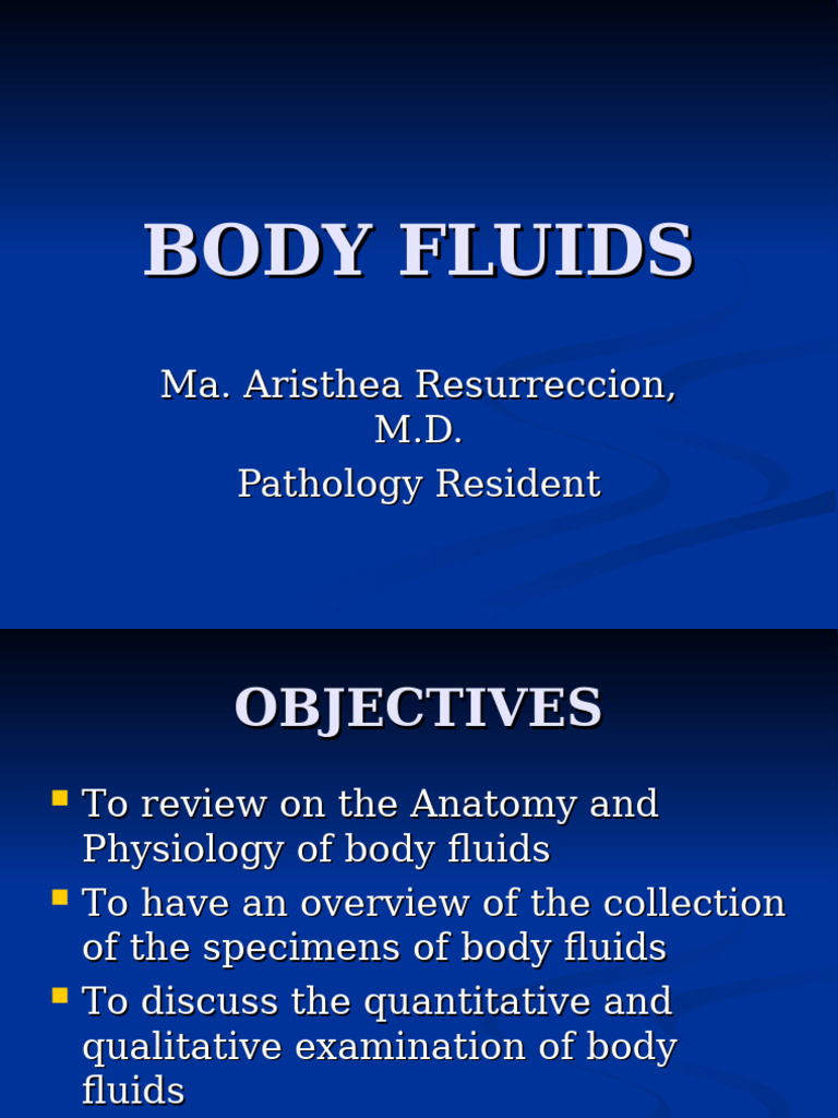 415350849-body-fluids | PDF | Cerebrospinal Fluid | Medical Specialties