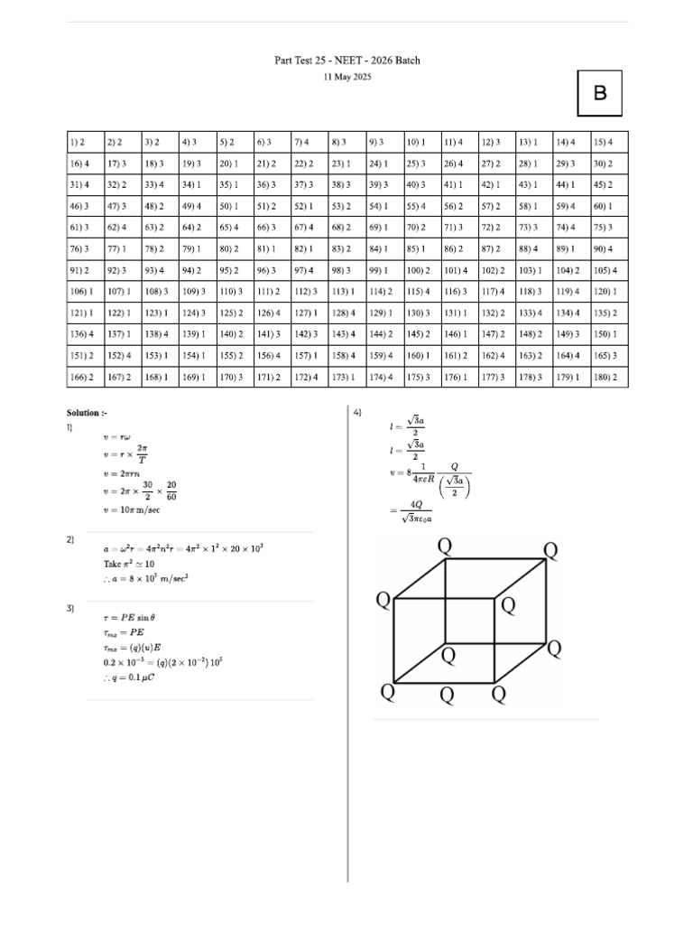 PT 25 Neet - SB Solution | PDF