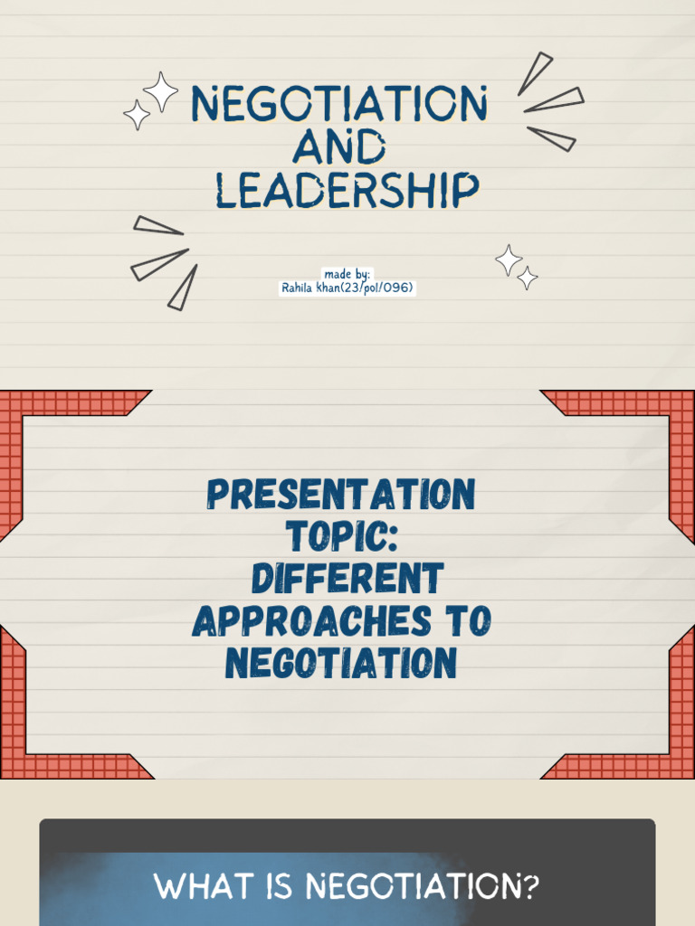Approaches to Effective Negotiation | PDF