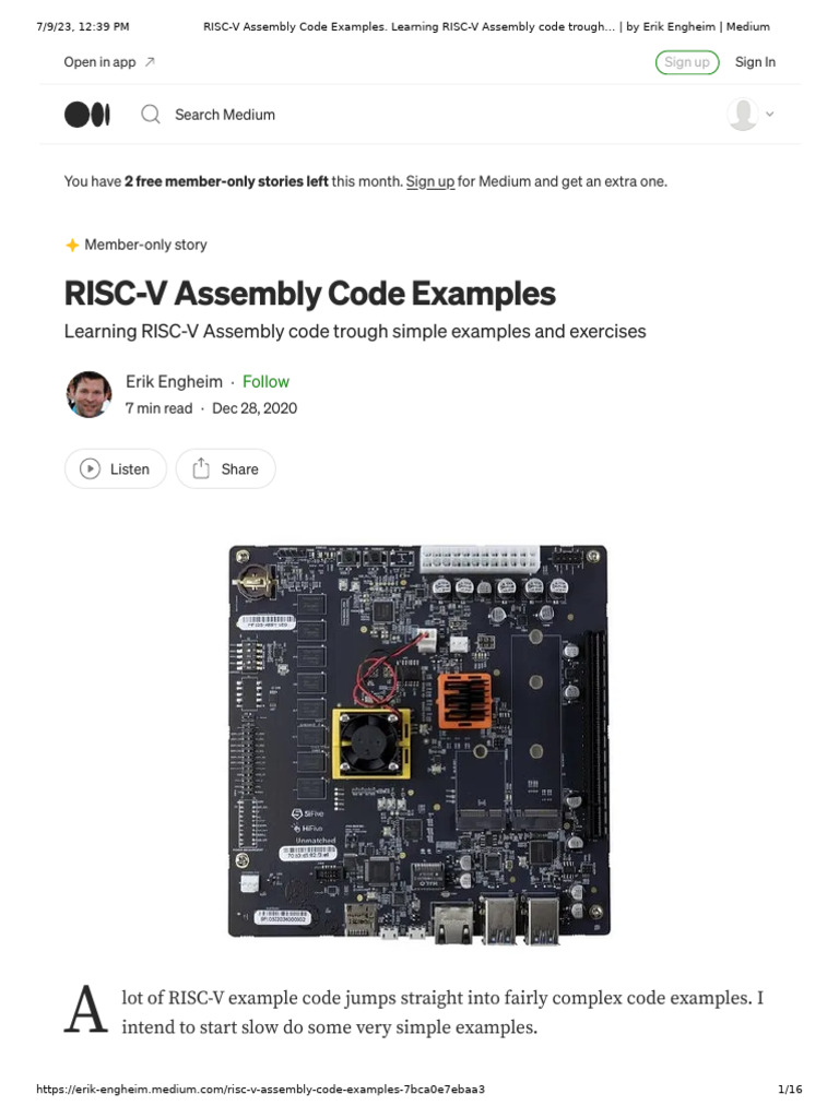 RISC-V Assembly Code Examples. Learning RISC-V Assembly Code Trough ...
