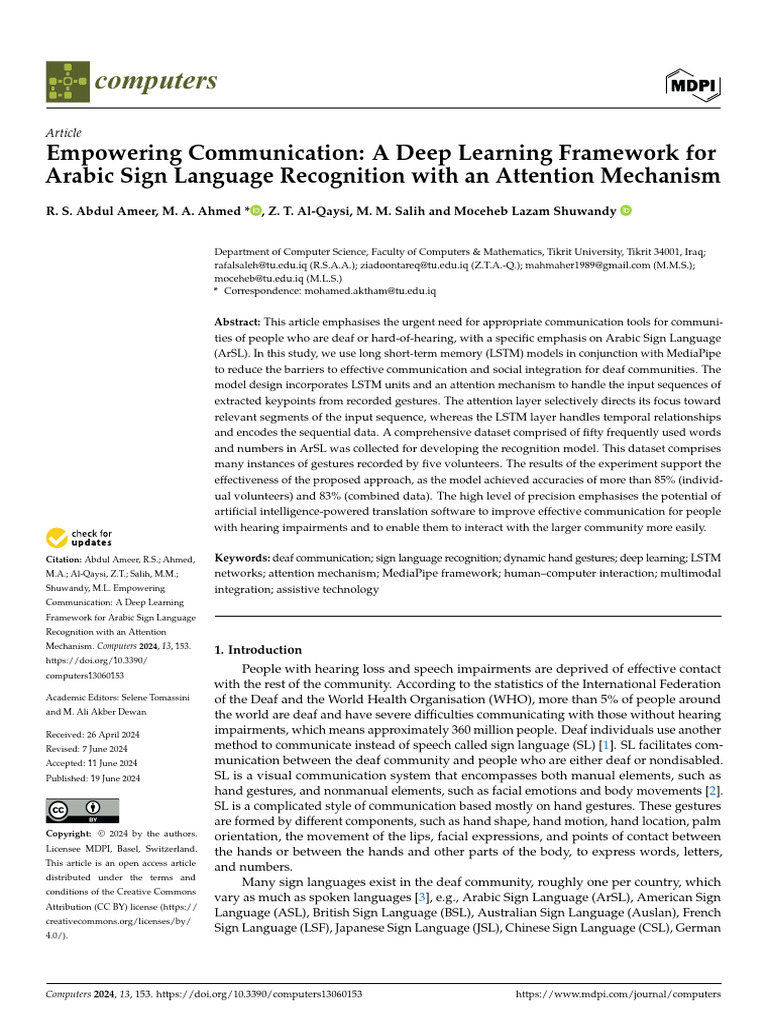 Arabic Sign Language Recognition Framework | PDF | Sign Language ...