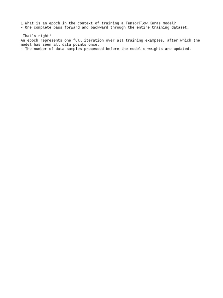 1.what Is An Epoch in The Context o | PDF