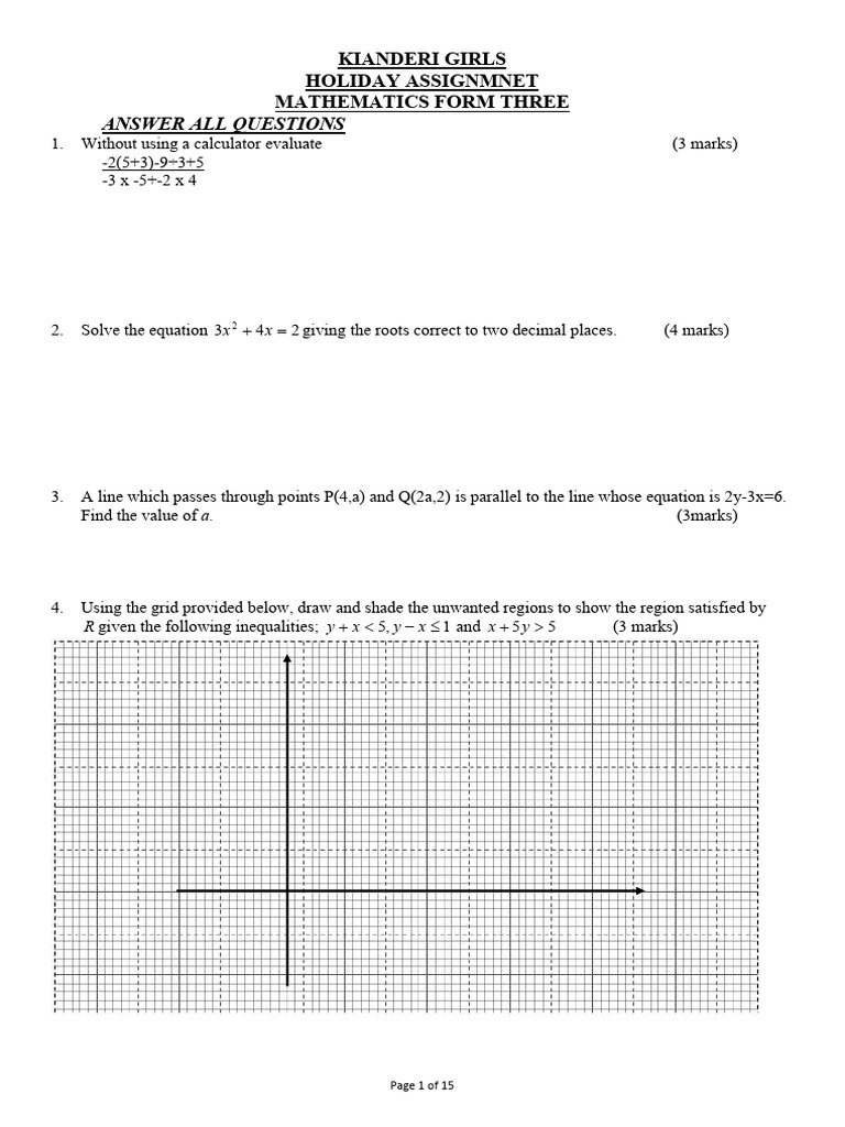 F3 Math Holiday Assignment 2025 | PDF | Triangle | Area