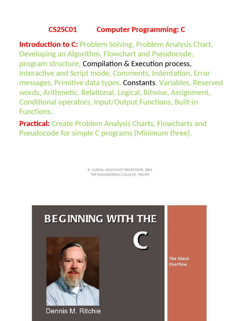 C Programming: Algorithms and Flowcharts | PDF | Computer Program ...