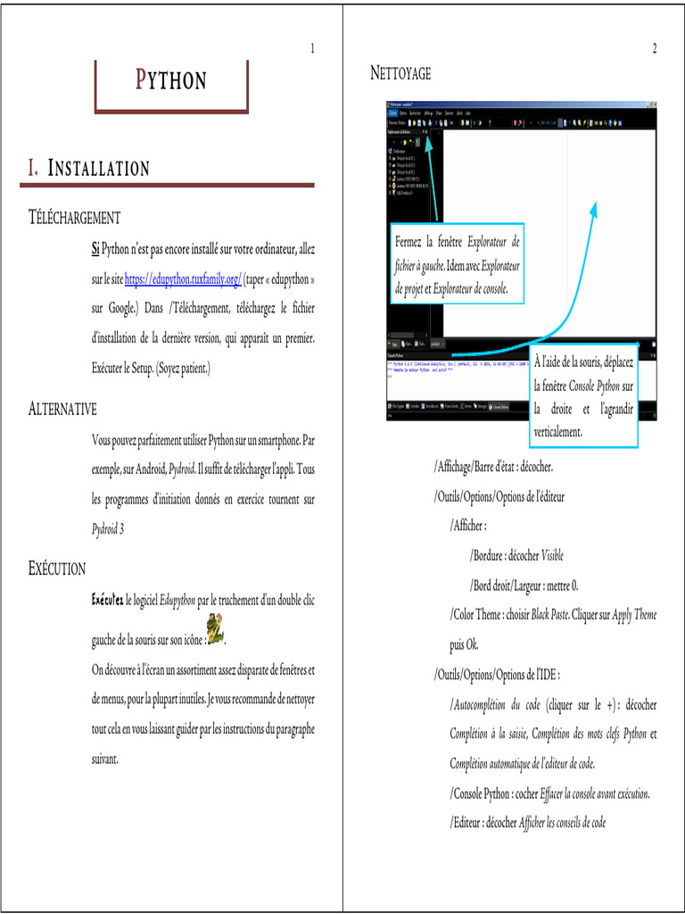 Installation et premiers pas en Python | PDF | Structure de contrôle ...