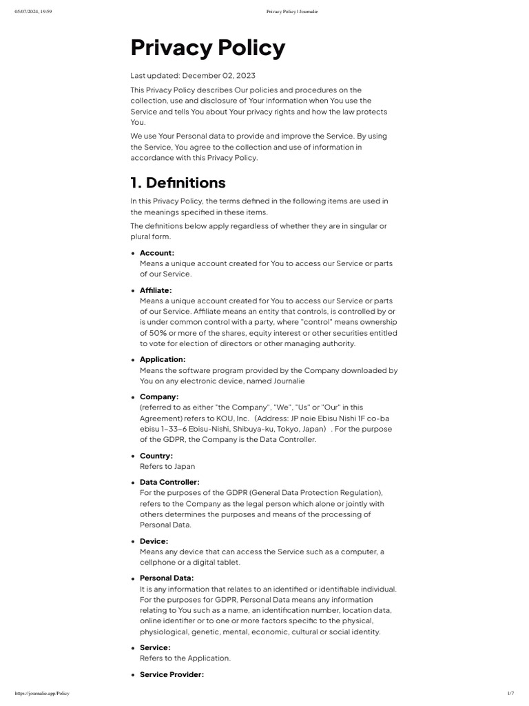Privacy Policy - Journalie | PDF | Http Cookie | Privacy