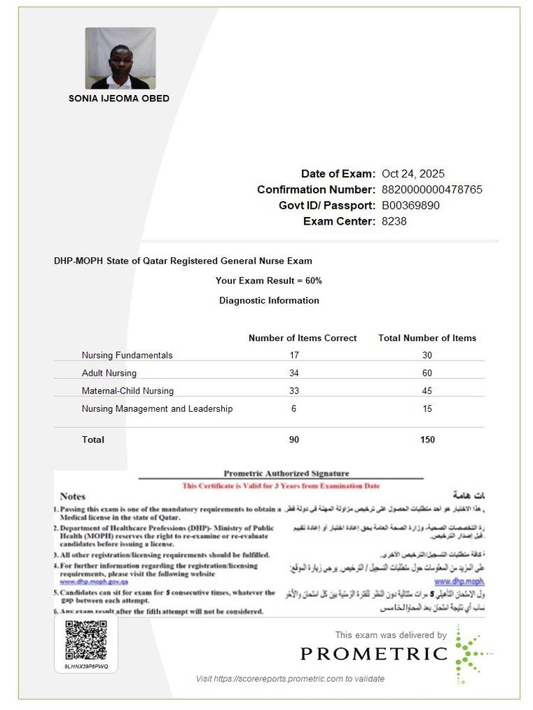 Prometric Result | PDF