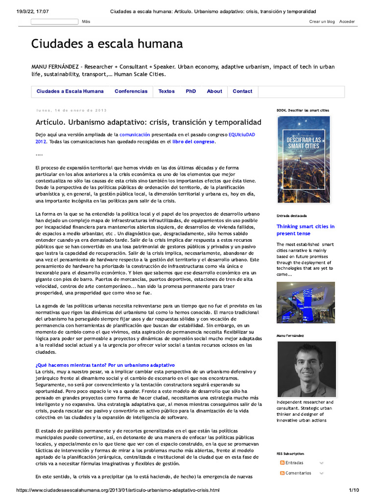 Ciudades A Escala Humana - Artículo. Urb.. | PDF