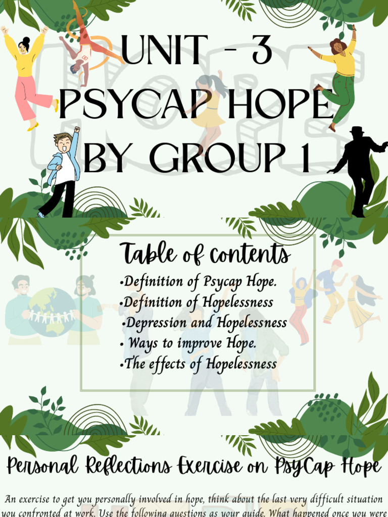 Understanding PsyCap Hope and Overcoming Hopelessness | PDF ...