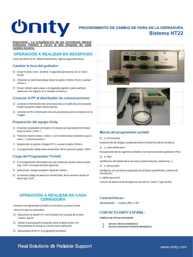 Actualización de Cerraduras Onity HT22 | PDF | Informática