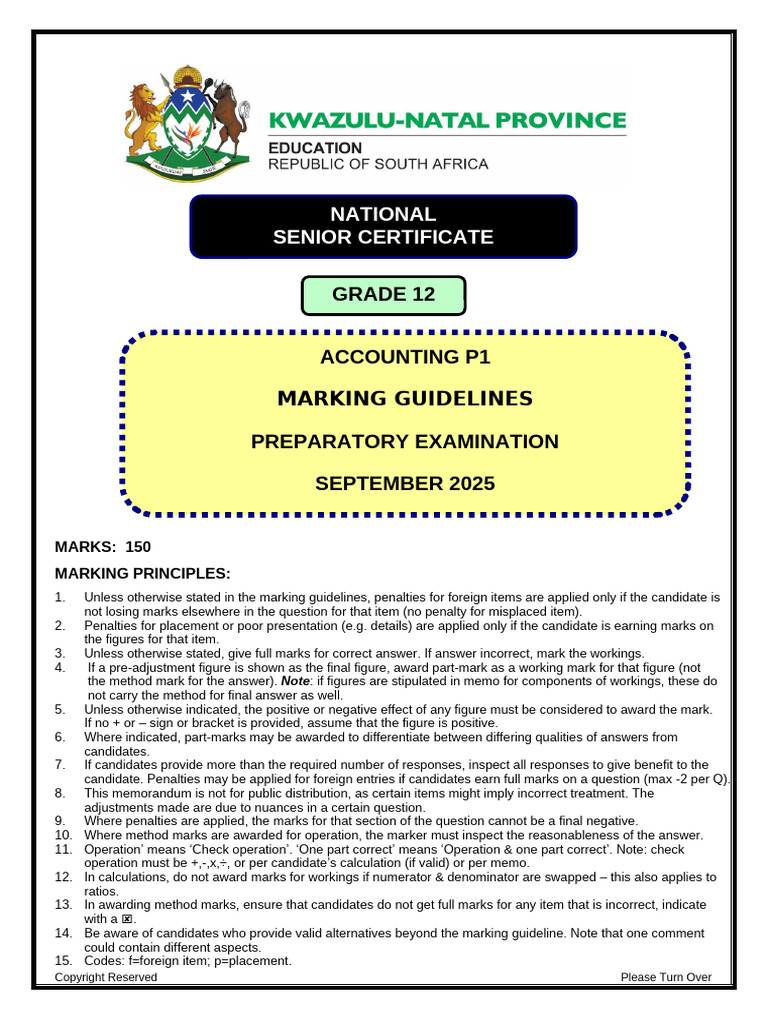 Accounting Marking Guidelines 2025 | PDF | Equity (Finance) | Dividend