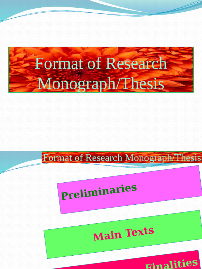 Research Monograph/Thesis Formatting Guide | PDF | Publishing | Written ...