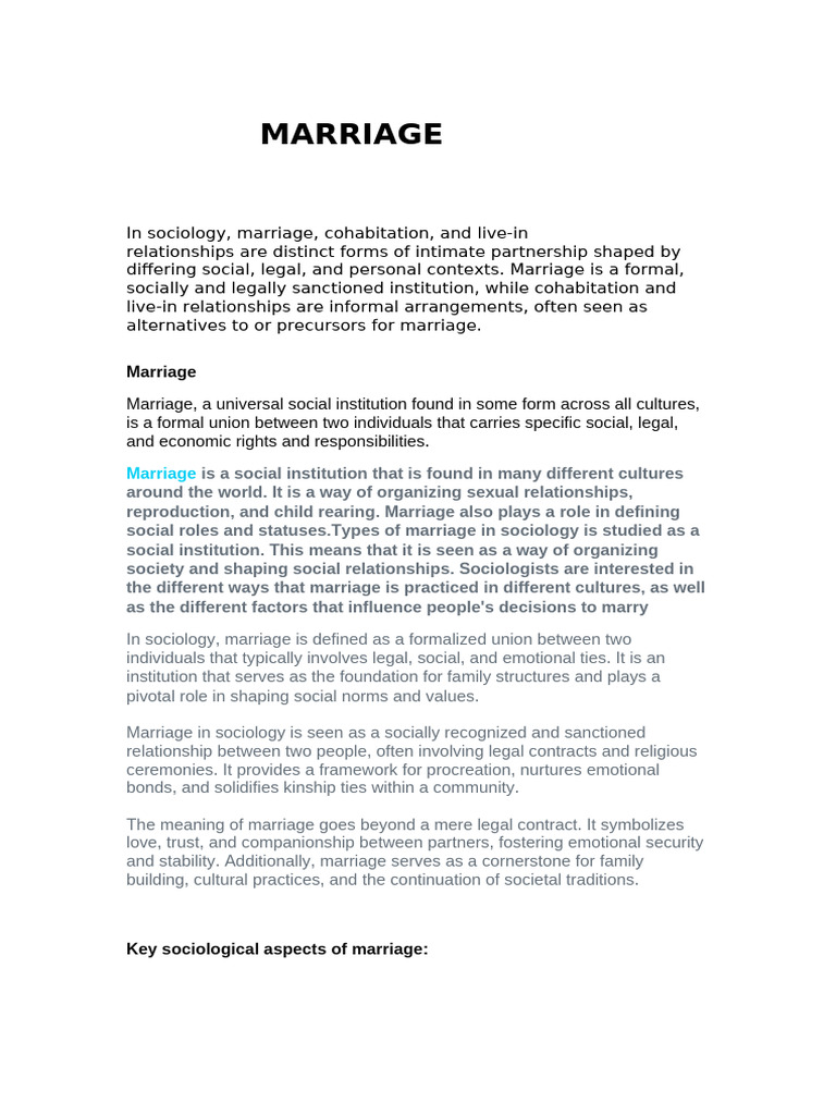 Understanding Marriage and Cohabitation | PDF | Marriage | Cohabitation