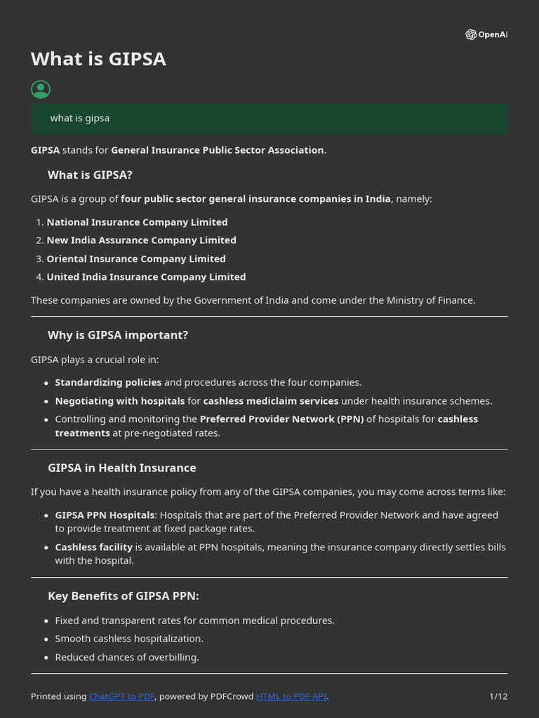 Understanding GIPSA in Health Insurance | PDF | Hospital | Insurance