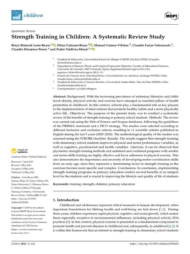 Benefits of Strength Training in Children | PDF | Strength Training ...