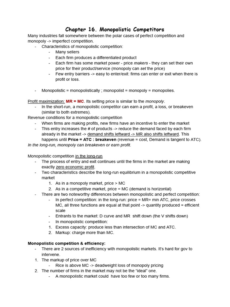 Understanding Monopolistic Competition | PDF | Monopoly | Profit ...