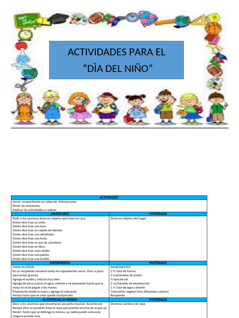 Actividades Divertidas para el Día del Niño | PDF