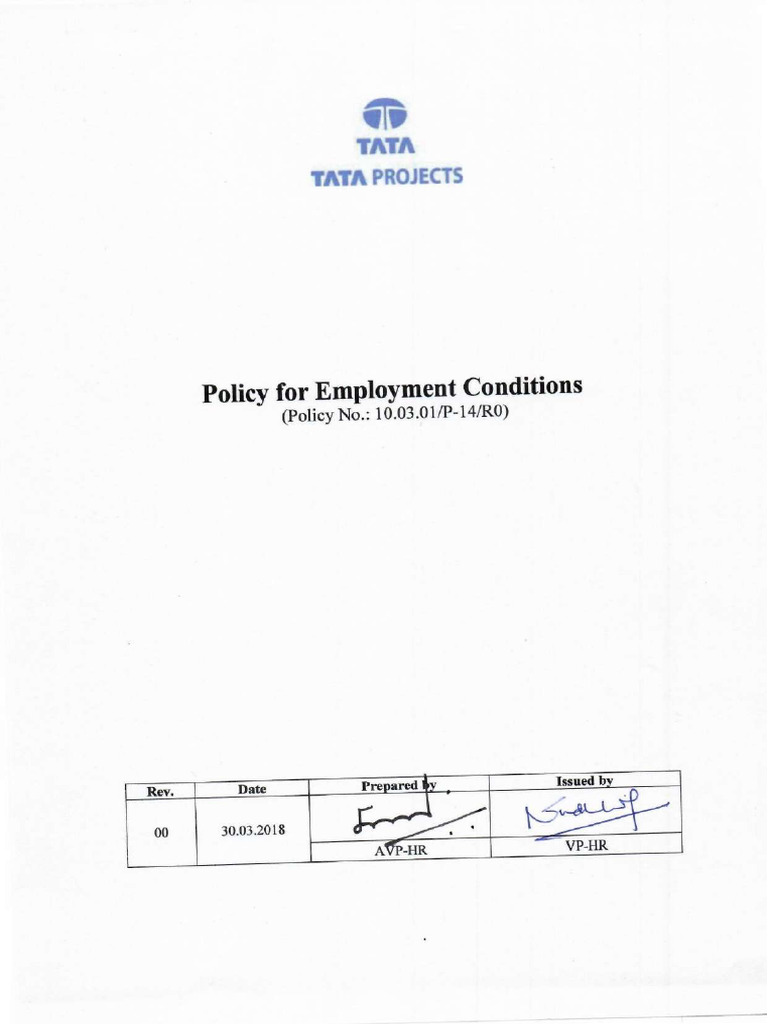 Policy for Employment Condition | PDF