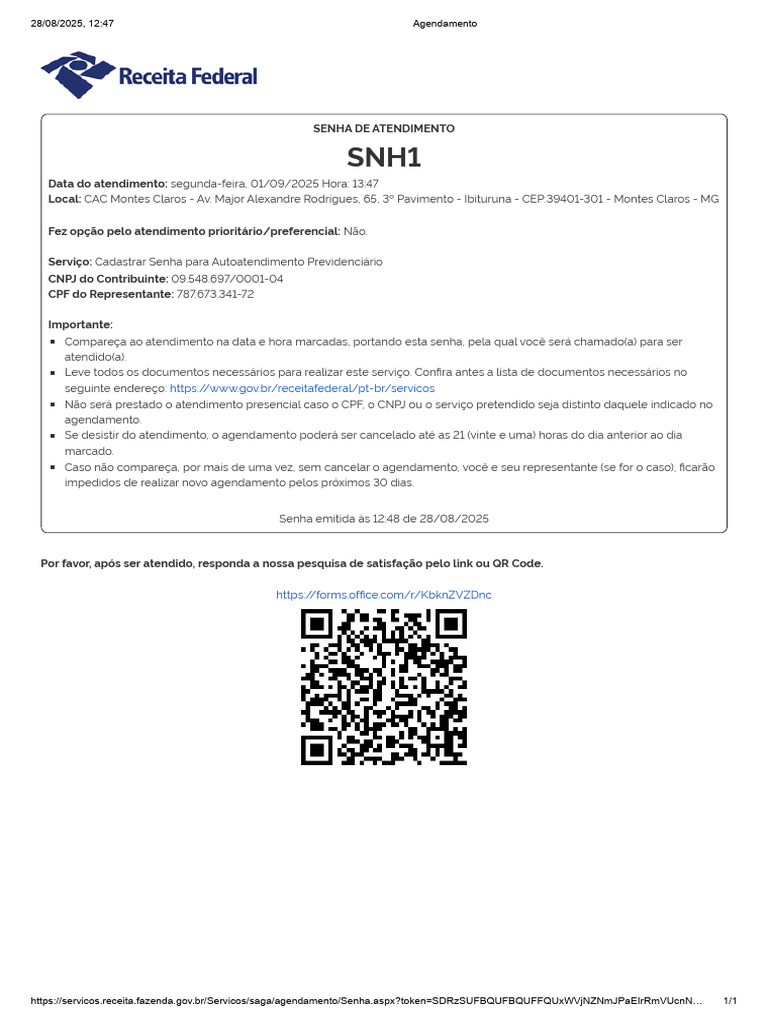 Agendamento 01 SET 25 | PDF