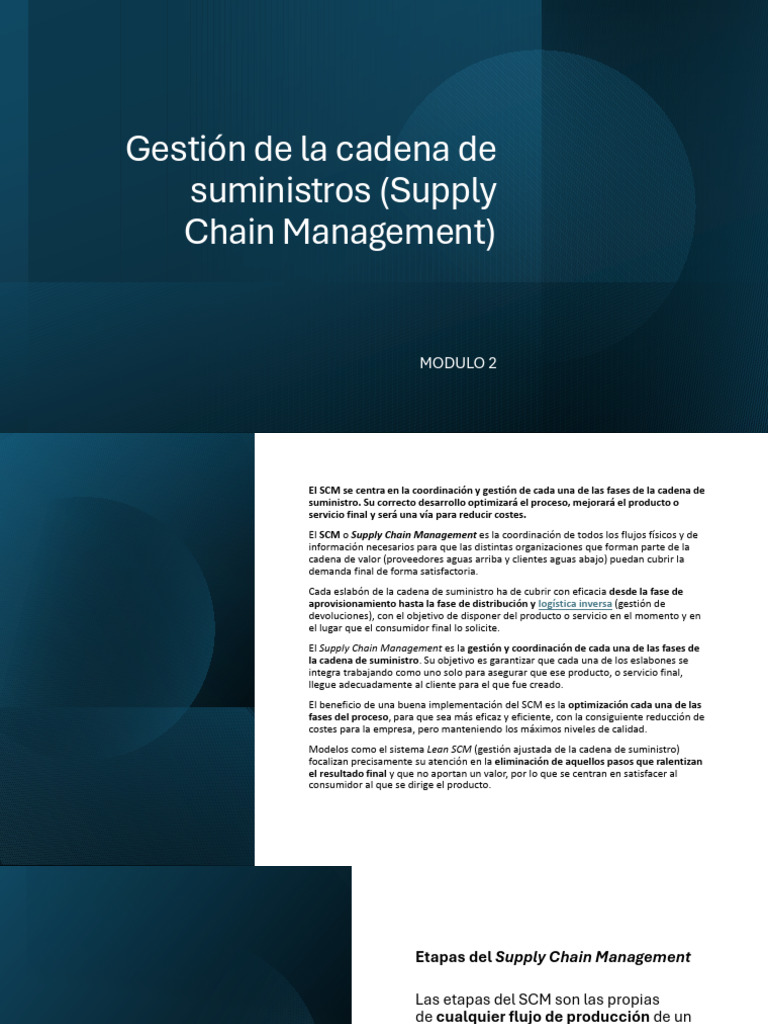 Gestión Eficiente de la Cadena de Suministro | PDF | Gestión de la ...