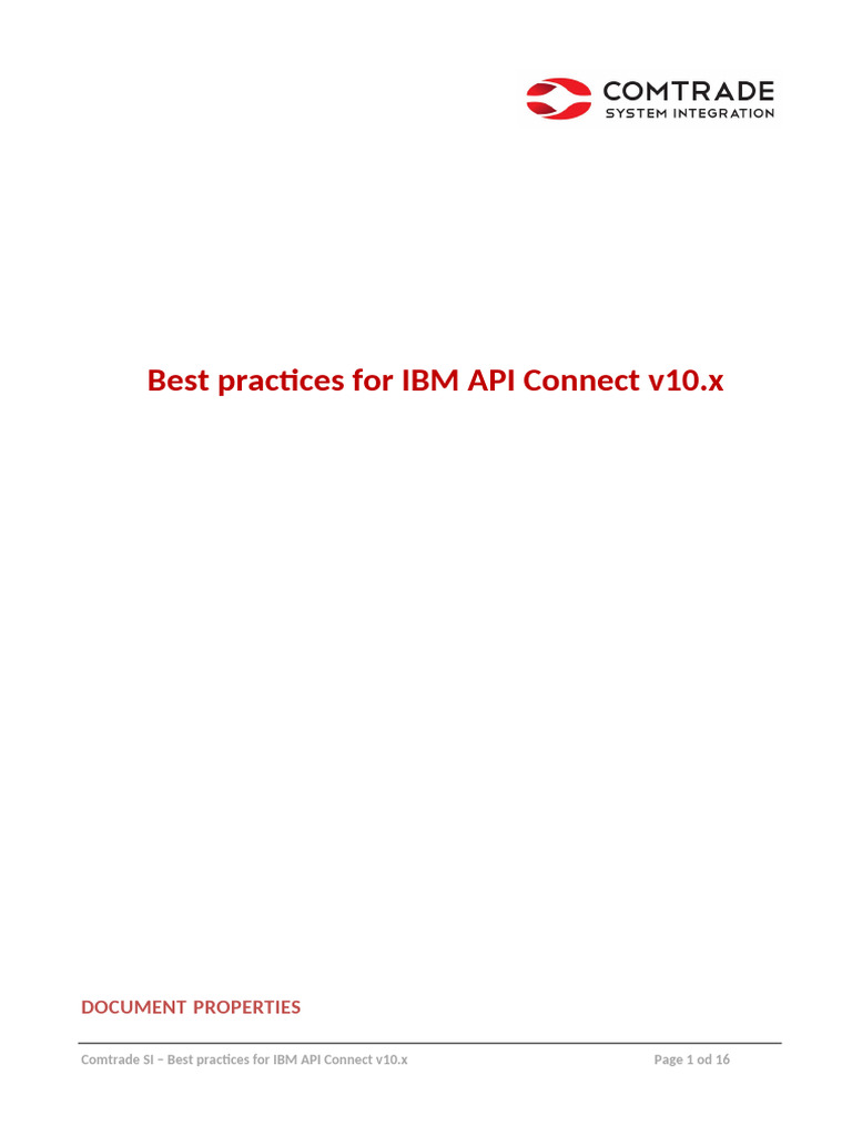 IBM API Connect v10.x Best Practices | PDF | Interface (Computing ...