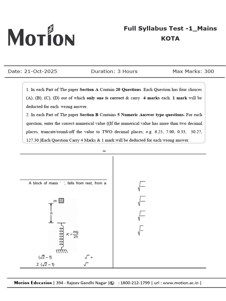 Physics MCQs and Numeric Questions | PDF | Numbers | Sphere