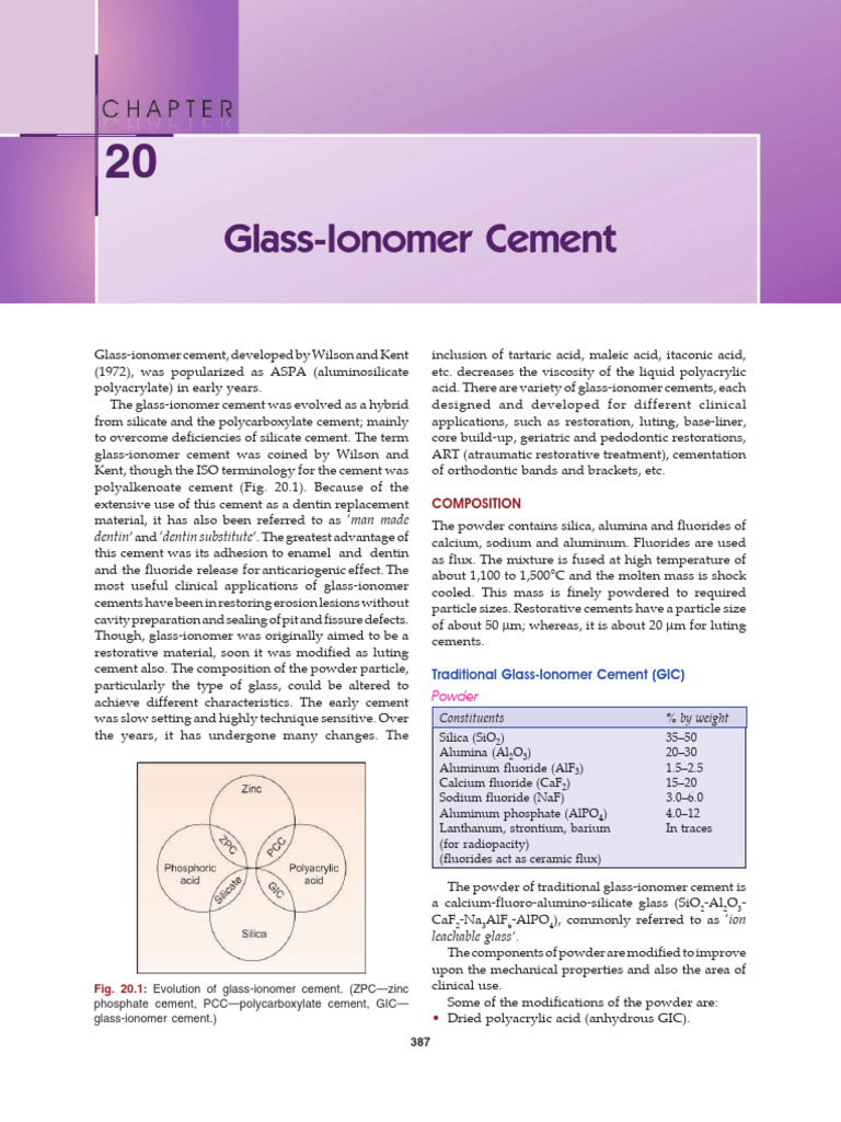 Glass-Ionomer Cement in Dentistry | PDF | Materials | Chemical Substances