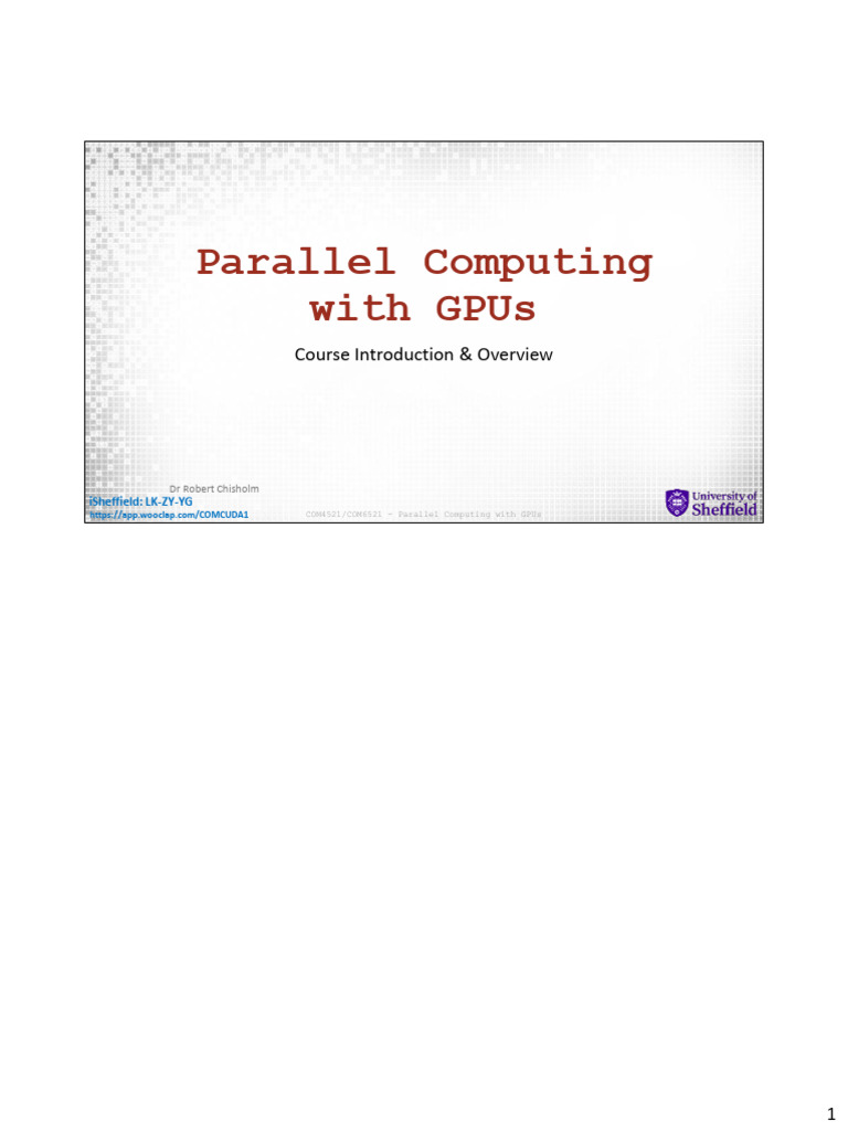 Wooclap Code for GPU Computing Course | PDF | Parallel Computing ...