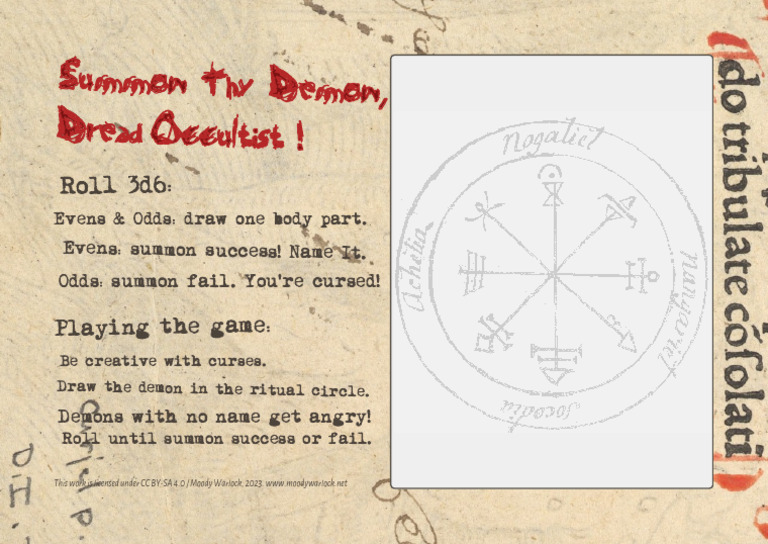 Dread Occultist Micro RPG | PDF