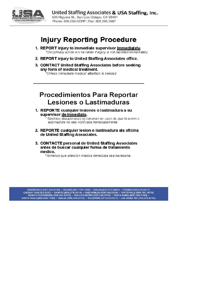 Injury Reporting Procedures - 6814372 | PDF