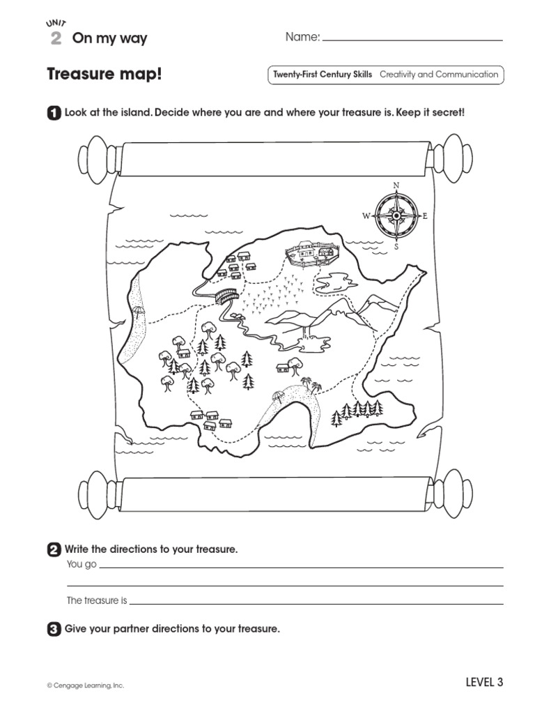 Treasure Map Directions Worksheet | PDF